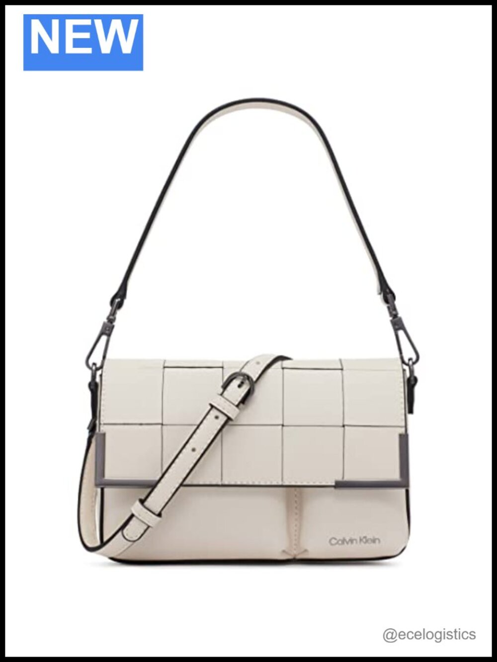 Calvin Klein Woven Organizational Flap Crossbody Purse - Multiple Pockets